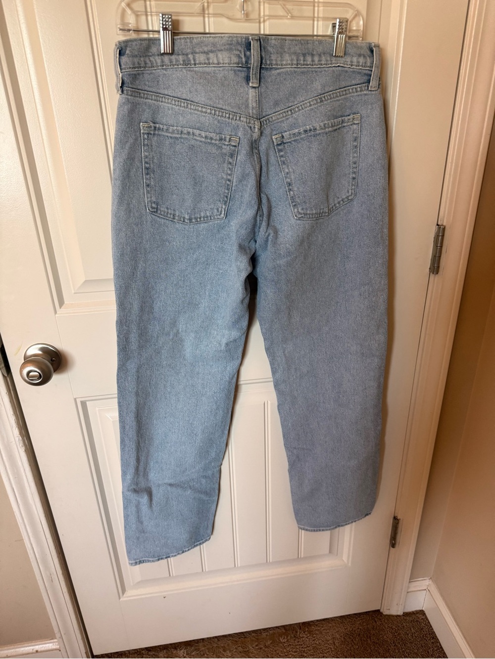 Classic Light Blue Women's Jeans - Mid Rise wide Leg
